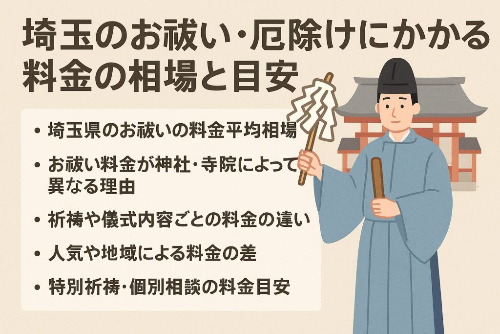 埼玉のお祓い・厄除けにかかる料金の相場と目安